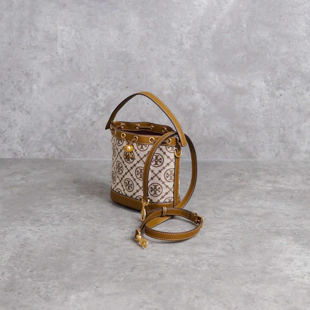 Tas TB MONOGRAM BROWN CAMEL BUCKET BAG 100% ORIGINAL