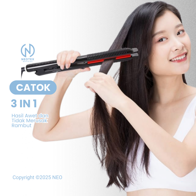 Catok Rambut Wanita Catokan 3 in 1 Pelurus Pengeriting Gelombang Perawatan Kecantikan Keriting Catok