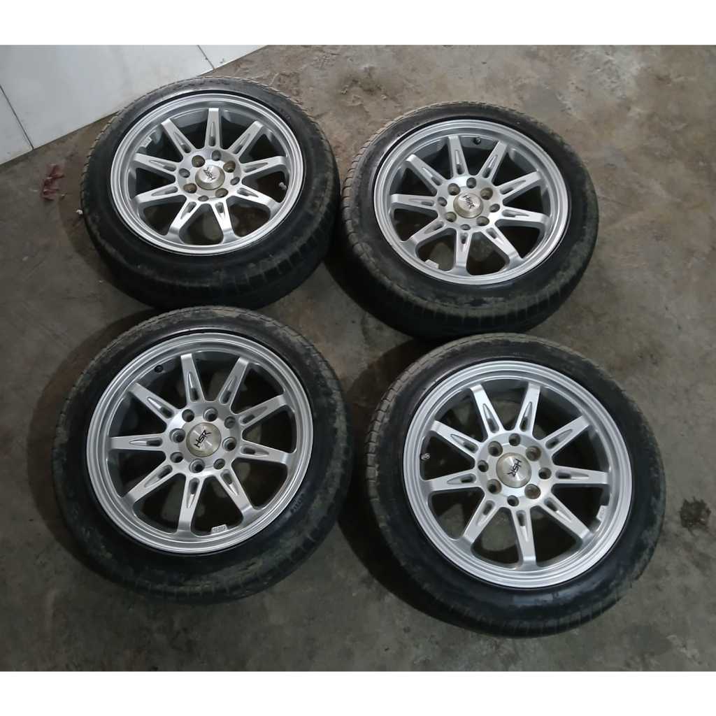 VELG MOBIL BEKAS HSR TIKALA R15 4X100 4X114+BAN 195 50 RING 15 AVANZA XENIA BRIO JAZZ YARIS MAZDA