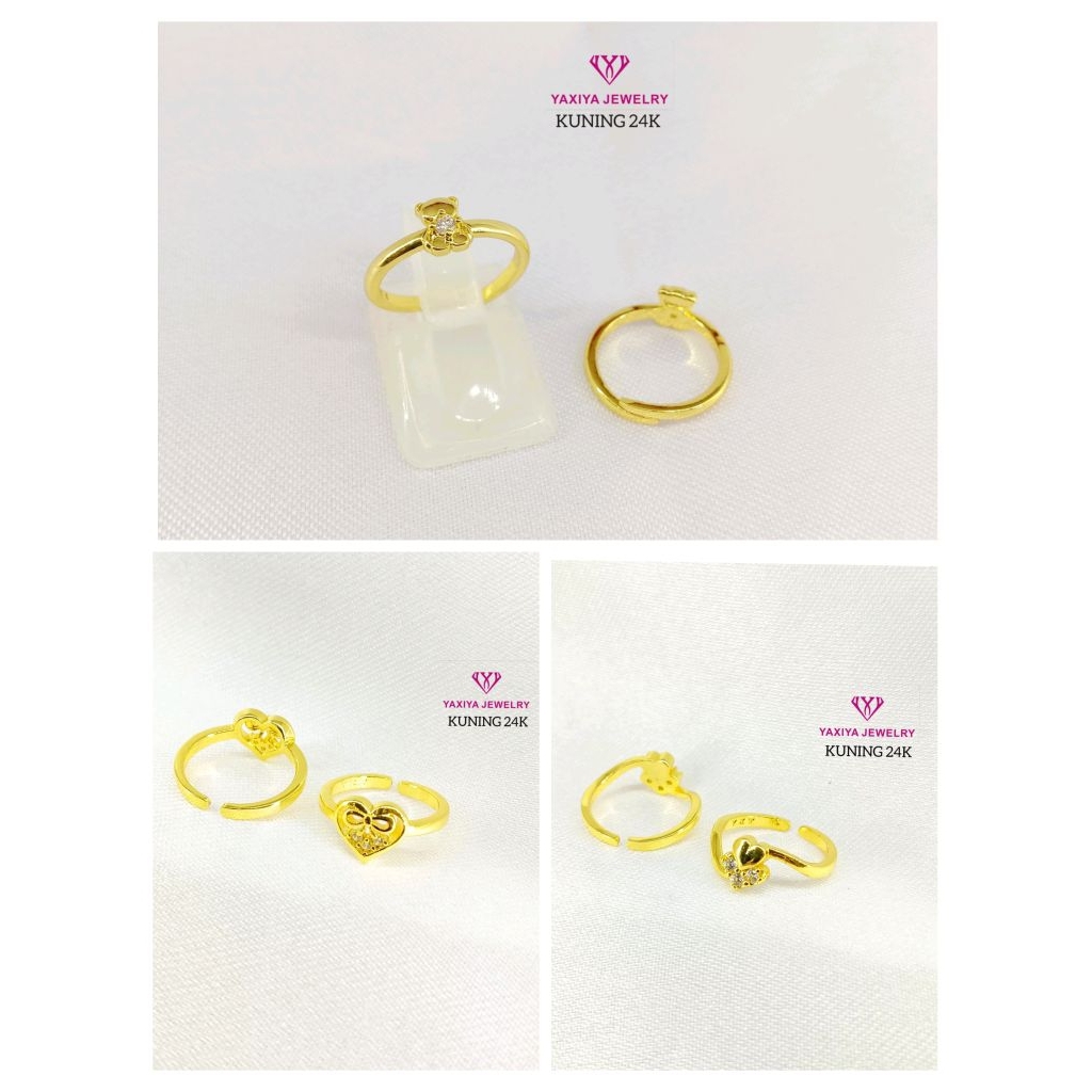 cincin love bear bayi/anak lapis emas 24k
