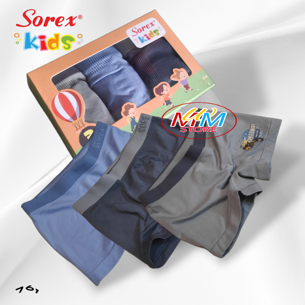 M761 (3 - 12 Pcs) Sorex Kids Boxer Anak Laki Laki Rajut, Cd Boxer Anak Cowok All Size Usia 6-9 Tahun