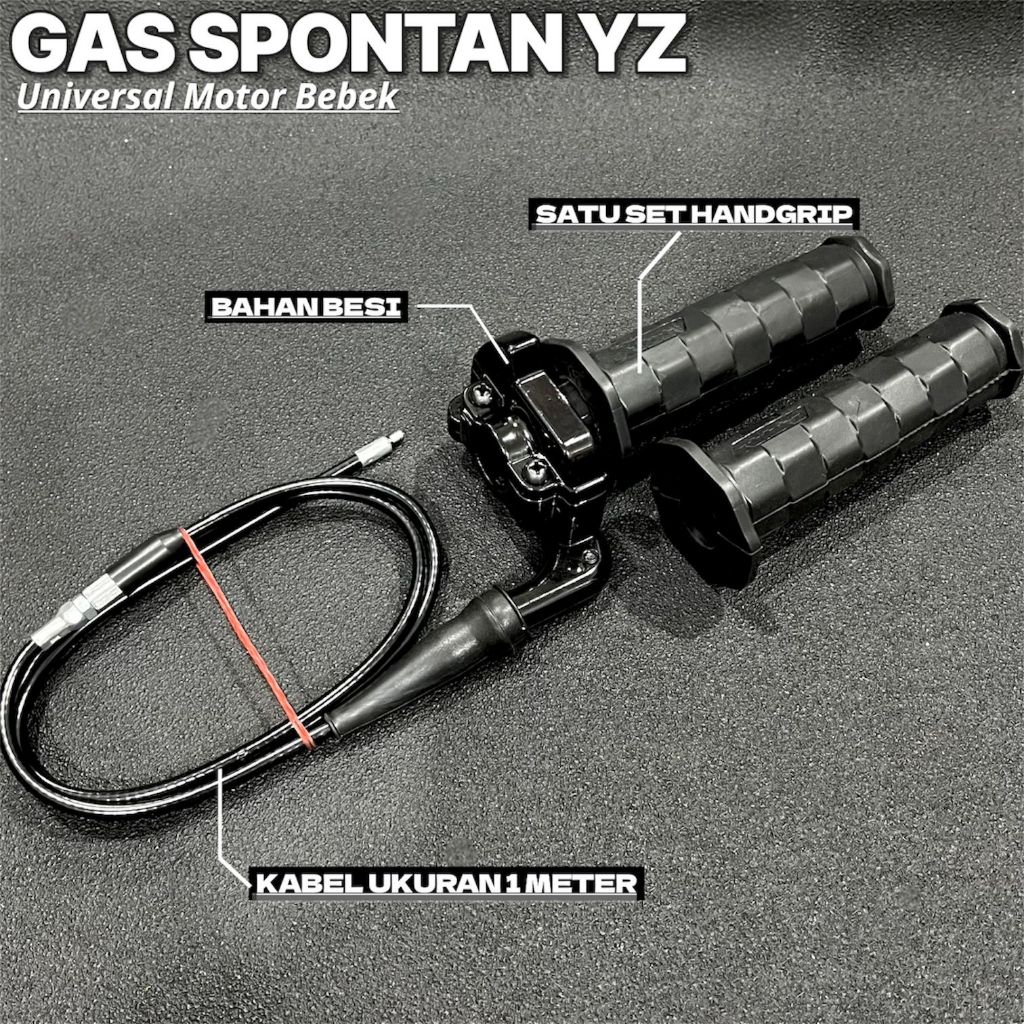 Gas Spontan Yz 1Kabel+Grip Octagon Yamaha Honda Universal Motor Supra Kharisma Satria Revo Jupiter D