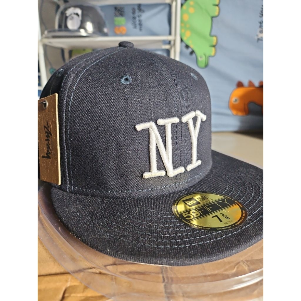 NE 59FIFTY X STUSSY NY DARK NAVY SIZE 73/8