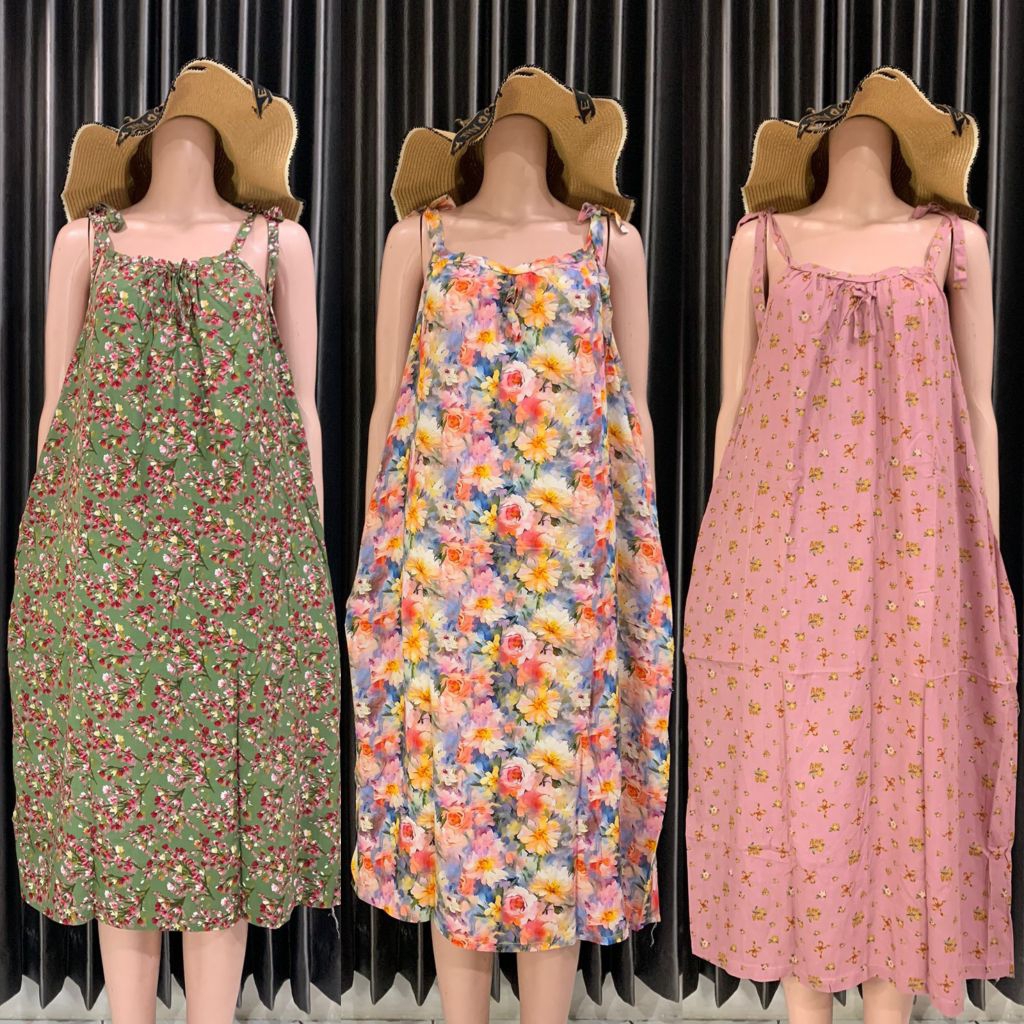 [YUKENSI TALI] Daster Yukensi Tali Pundak Bahu Rayon Selutut DASTERIZE