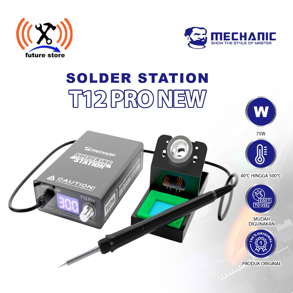 SOLDER MECHANIC T12 PRO DIGITAL TEMPERATURE - CONTROL SOLDER STATION MECHANIC T12 PRO ORIGINAL TERBA