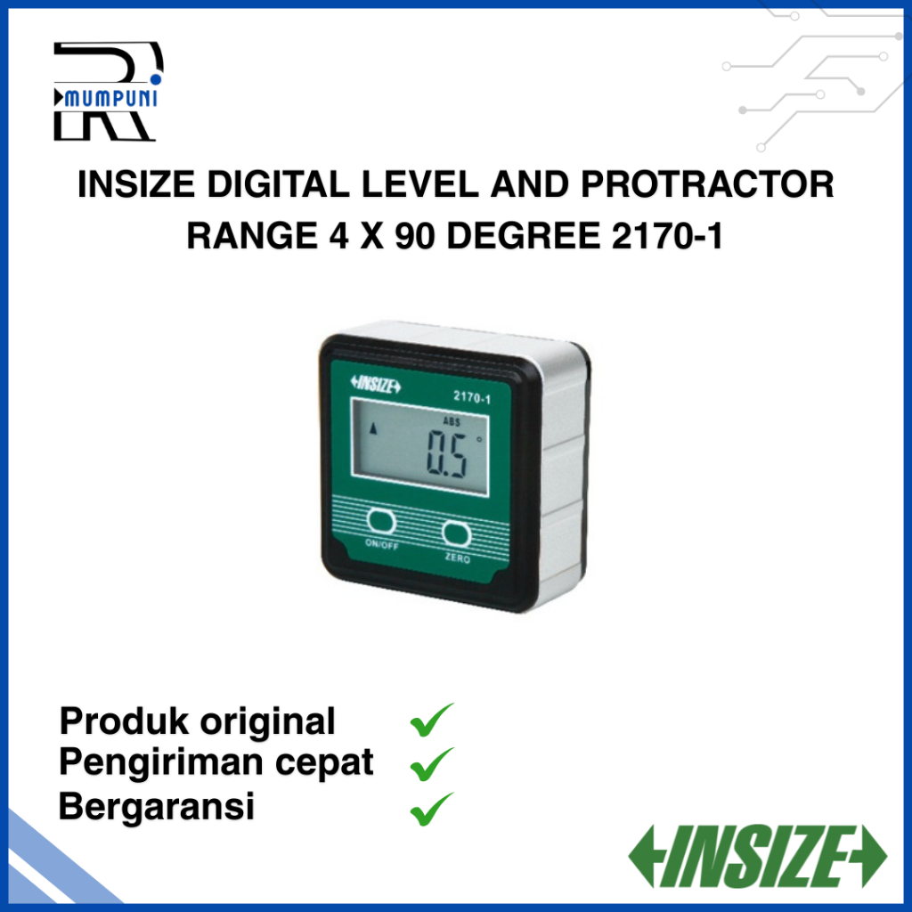 Pengukur Kemiringan digital Merk Insize || Insize Digital Level And Protractor Range 4 x 90 Degree 2