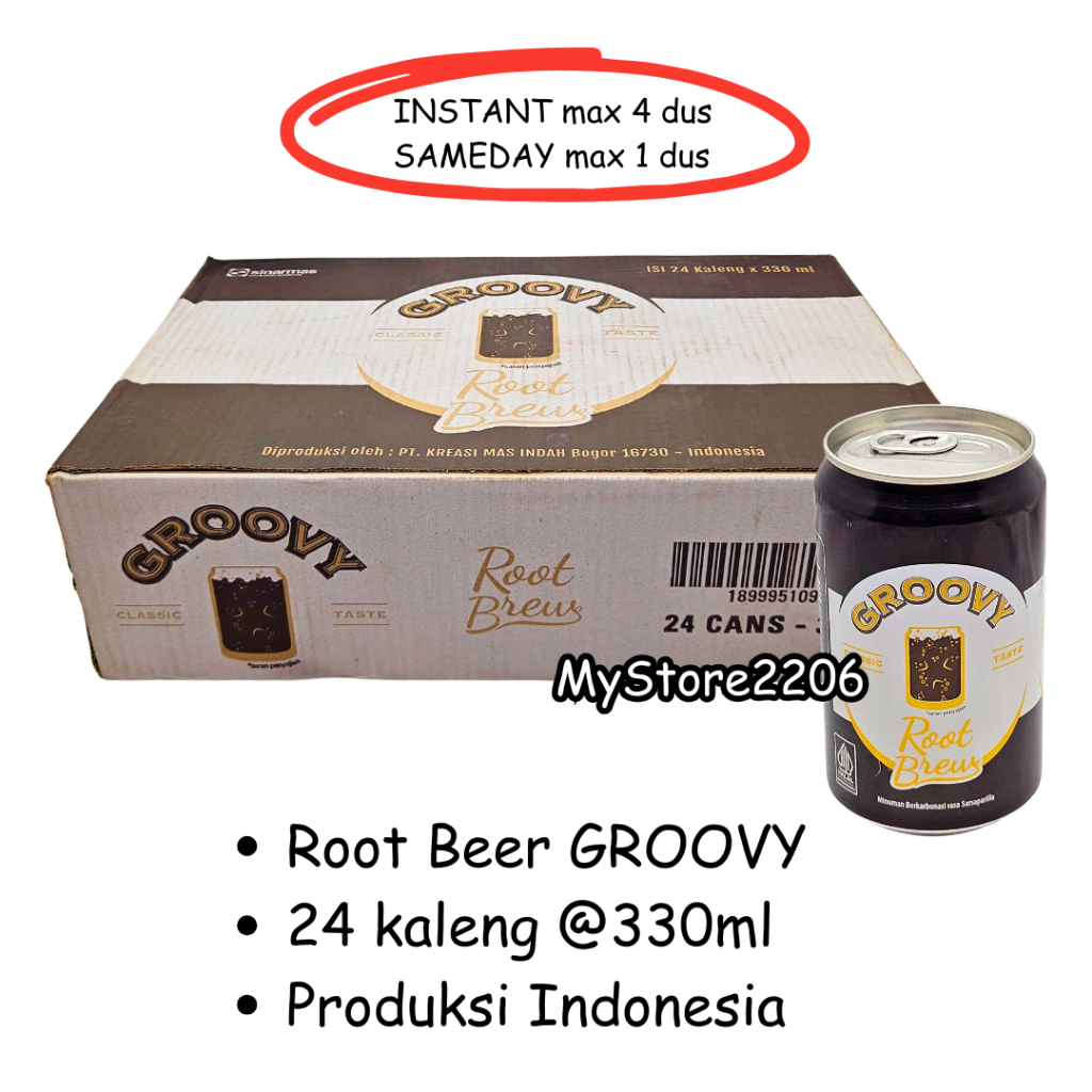Minuman Kaleng ROOT BEER 330ml x 24 kaleng (1 dus) (1 karton)