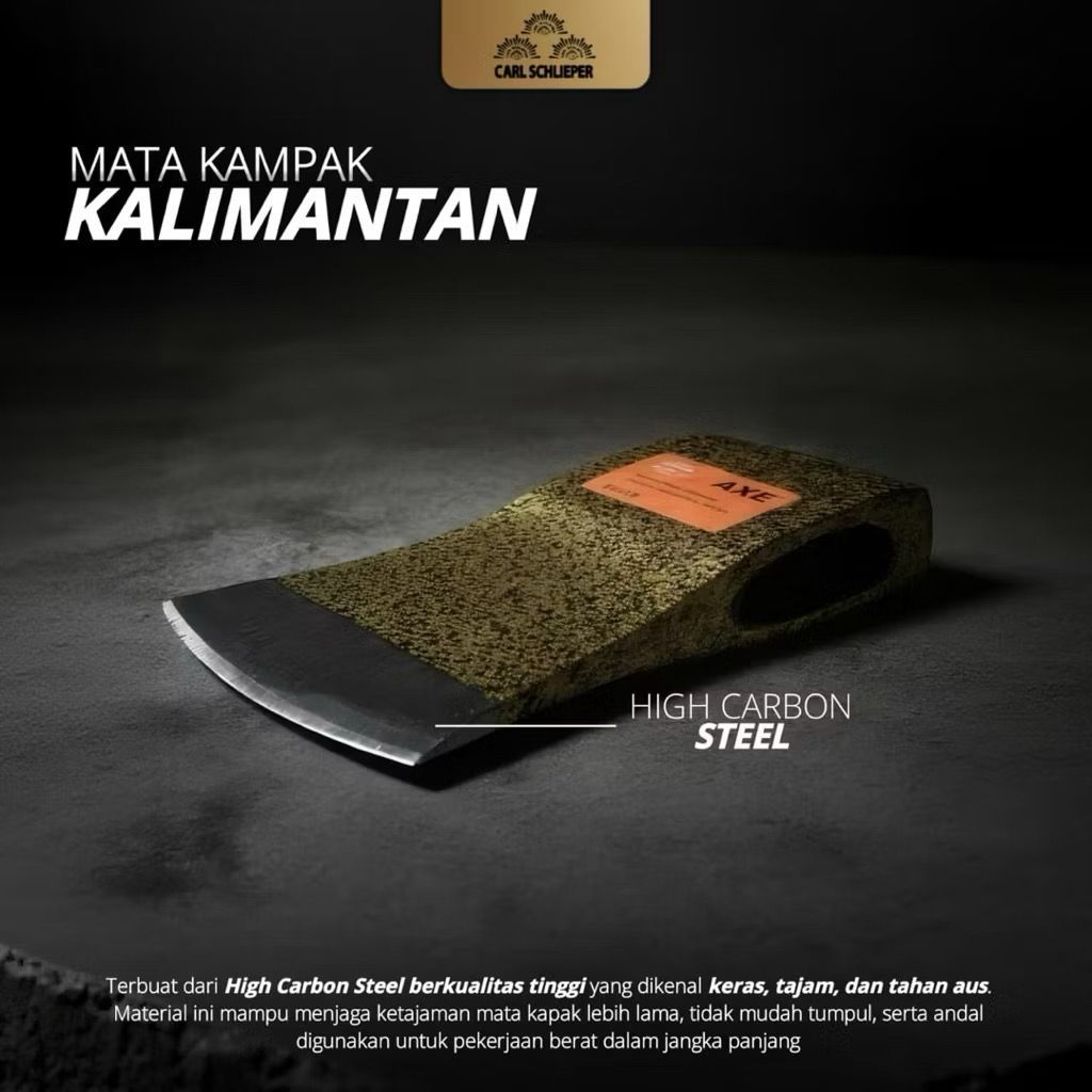 CARL SCHLIEPER Mata Kampak/Kepala Kapak Kalimantan