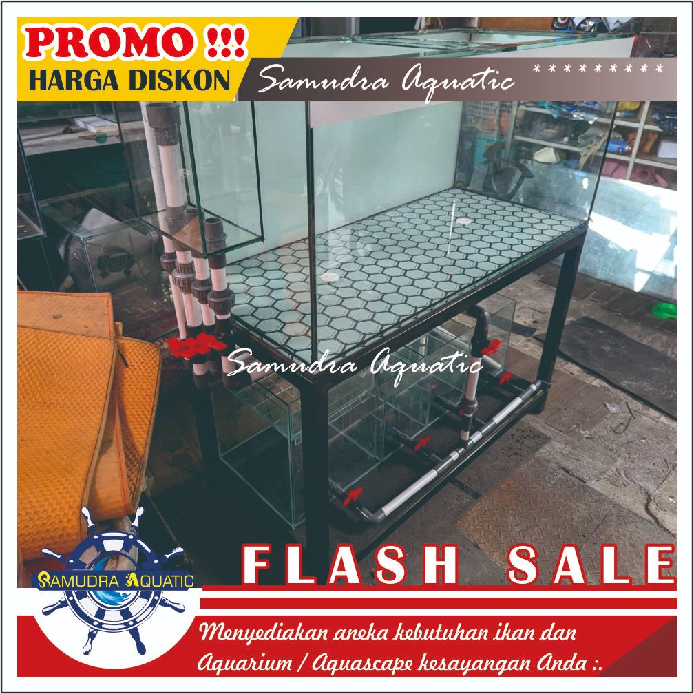 AQUARIUM SUMP BAWAH SATU SET | AQUARIUM SUMP FILTER BAWAH SATU SET | AQUARIUM KACA