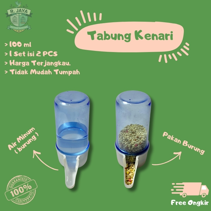 TABUNG DISPENSER BURUNG KENARI ITALY LOKAL CEPUK WADAH PAKAN MINUM LOVEBIRD PARKIT HAMSTER
