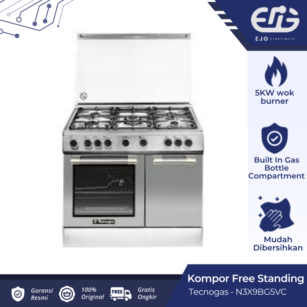 Tecnogas Kompor Free Standing 5 Tungku N3X9BG5VC