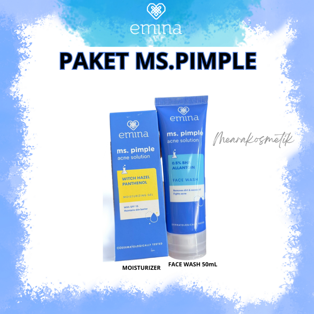 EMINA PAKET HEMAT Ms Pimple - Moisturizer & face wash ORI BPOM