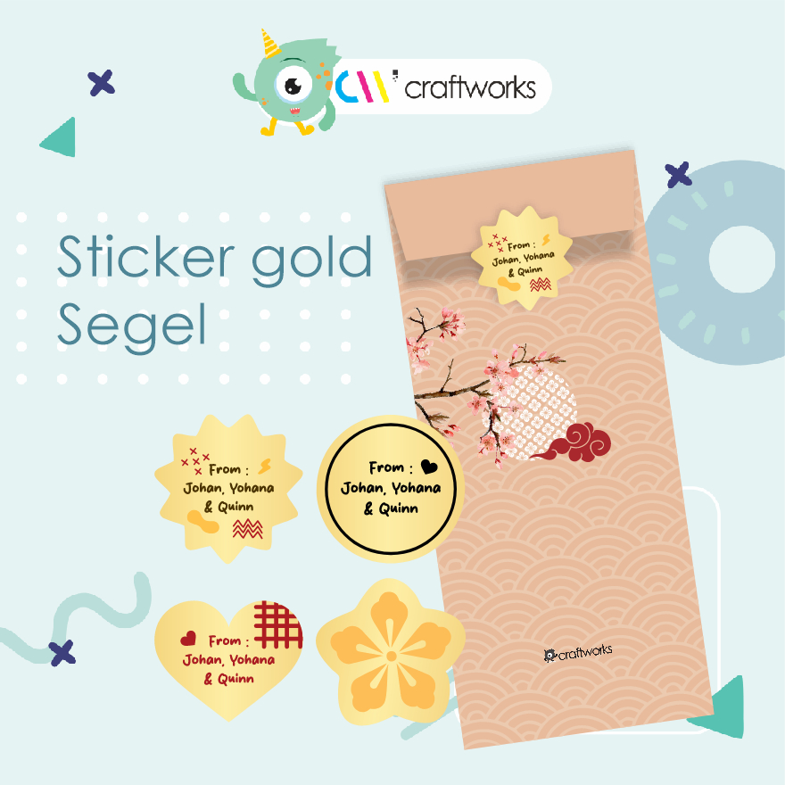 STICKER SEGEL GOLD - SERBAGUNA SEGEL ANGPAO CUSTOM KISS CUT