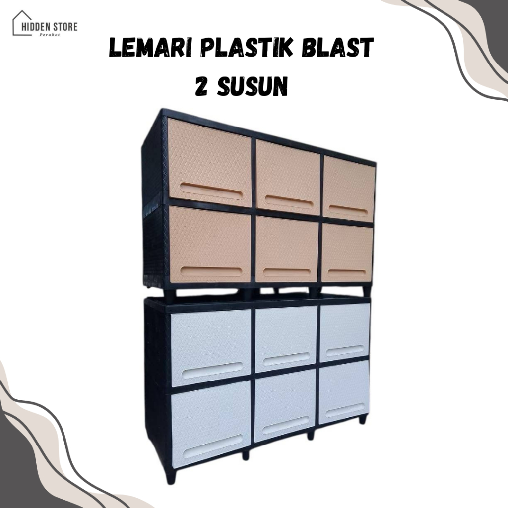 LEMARI PLASTIK BLAST 2 SUSUN MEJA TV MINIMALIS / RAK PAKAIAN / Lemari pakaian plastik / Rak baju / r