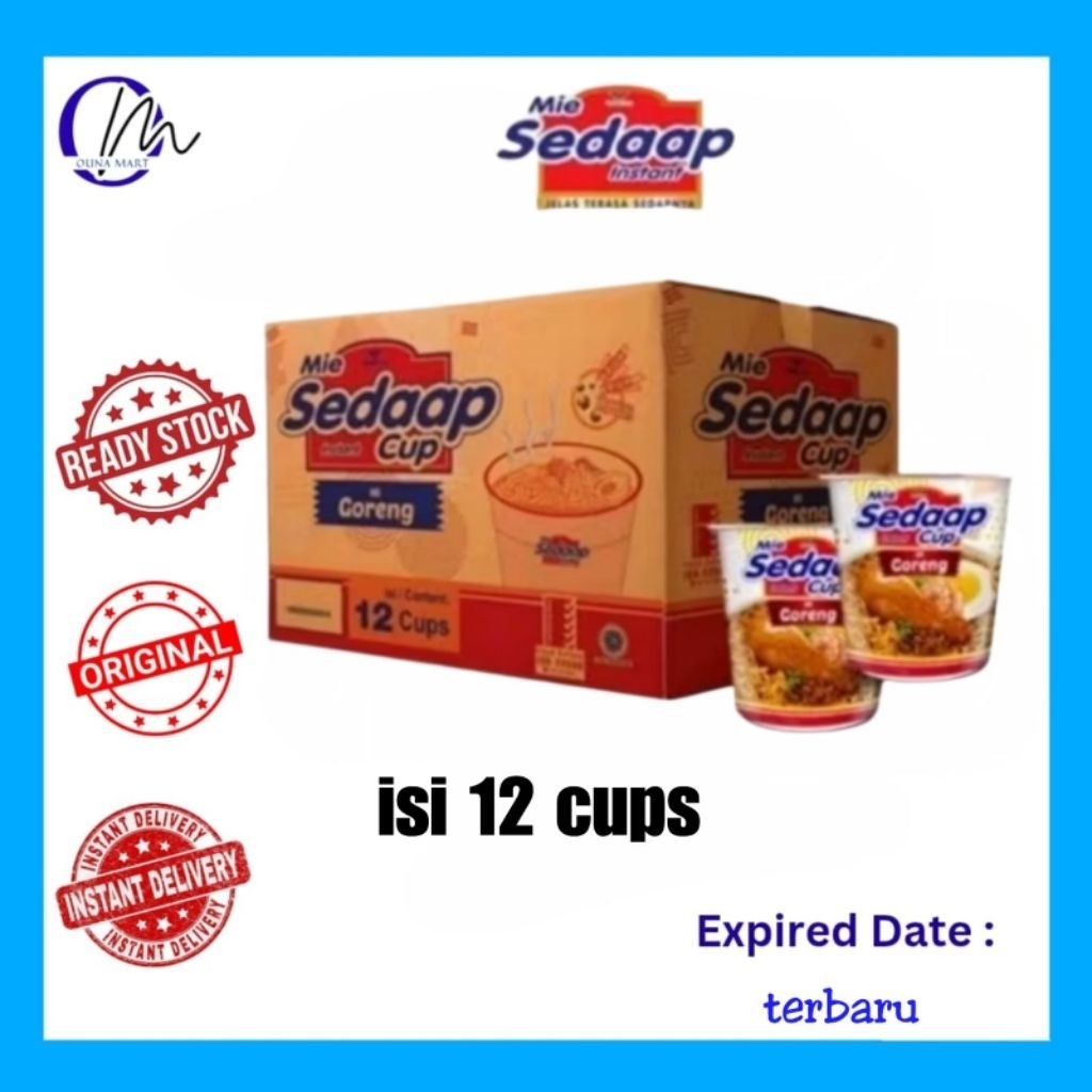 SEDAP GORENG CUP KARTON ISI 12 CUP | MIE SEDAP GORENG CUP 12 PCS