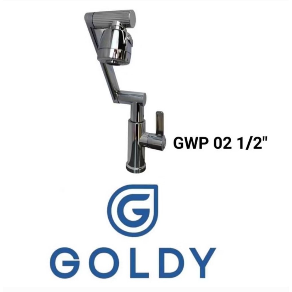 Kran Wastafel / Kran Cuci Piring Lubang Bawah GWP 02 1/2" GOLDY