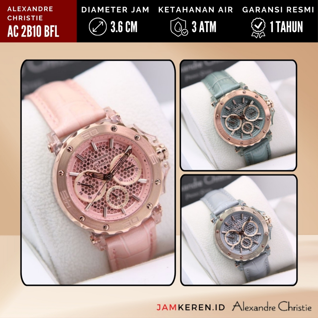 Jam Tangan Wanita - Alexandre Christie - Jam Wanita Elegan Mewah - AC 2B10 BF Original Garansi Resmi