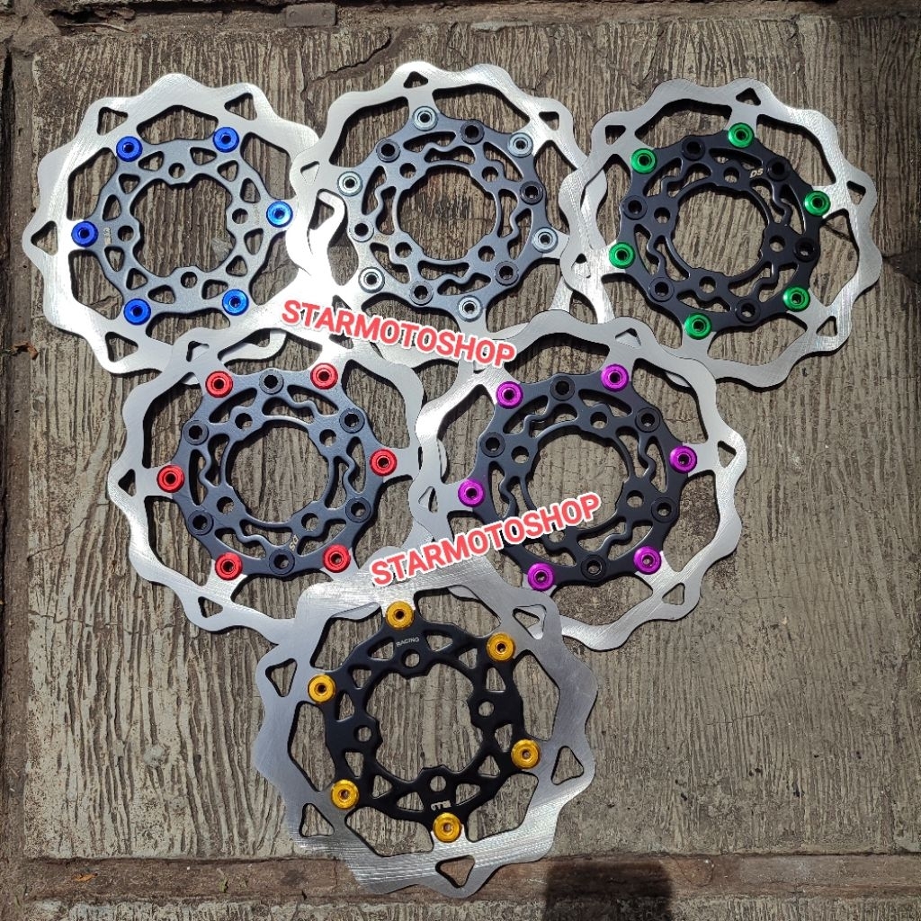 piringan cakram galfer floating warna variasi lubang 4 datar 220mm/260mm universal beat Vario Scoopy