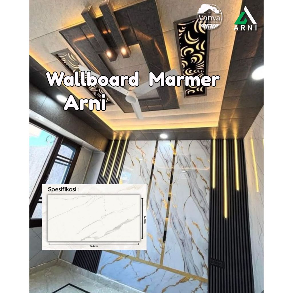 Wallboard PVC Marmer ARNI | Panel Dinding PVC Motif Marmer Premium