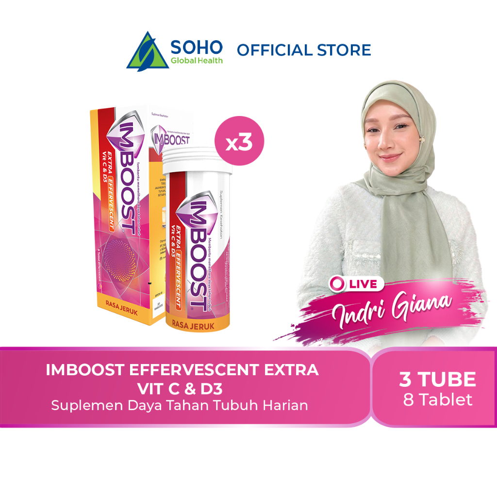 Imboost Effervescent With Vitamin C - 1 Tube @8 Tablet-Paket isi 3