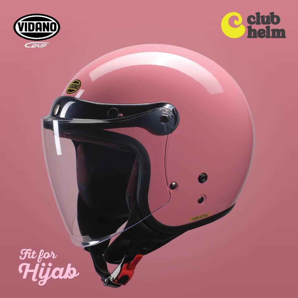 Helm Dewasa Hijab SNI Retro Bogo Vidano Coup Unisex Perempuan Wanita Hijab Half Face