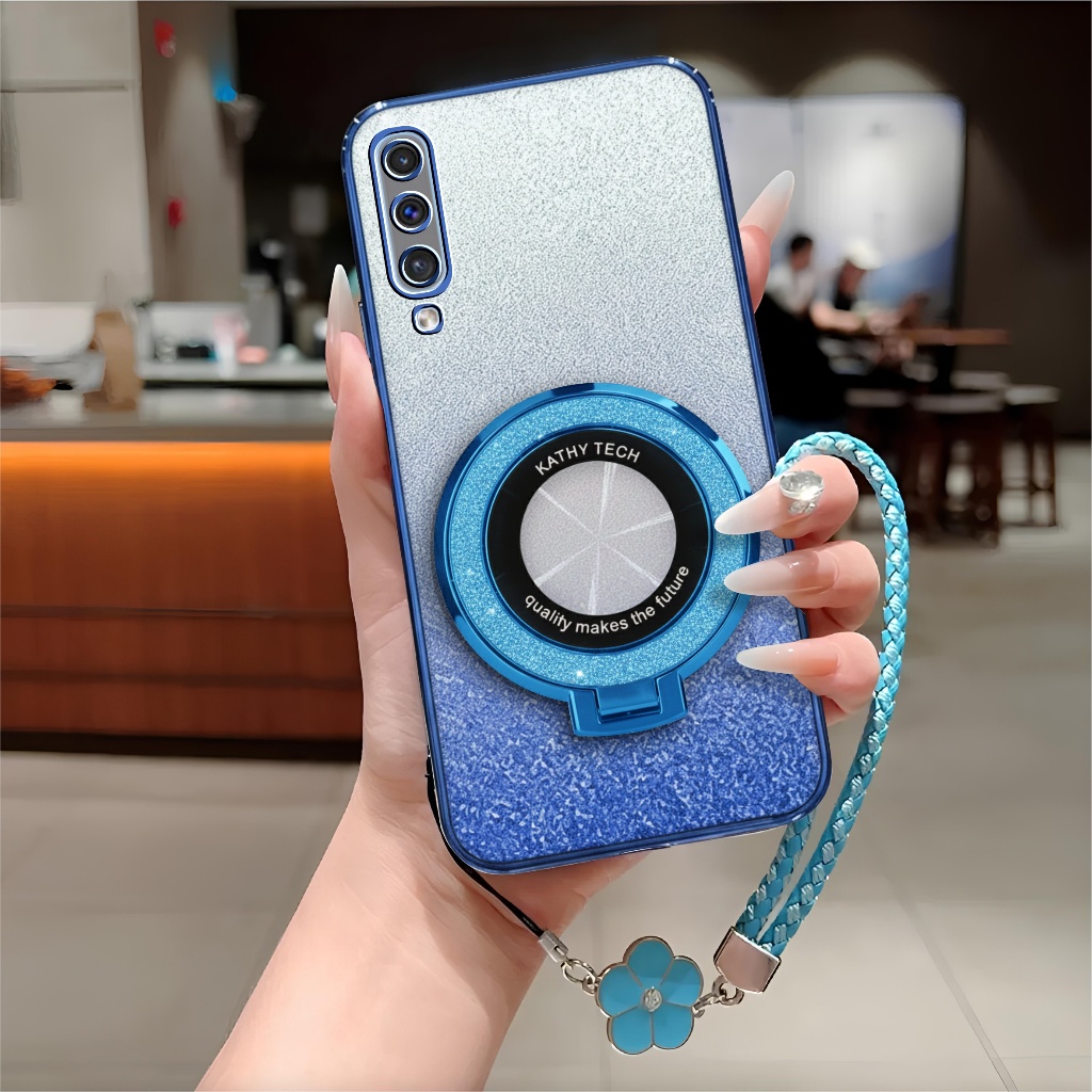 Soft Case Samsung A50 A50s A30s Glitter Ring Magsef Holder Free Tali Lanyard Mewah Handphone
