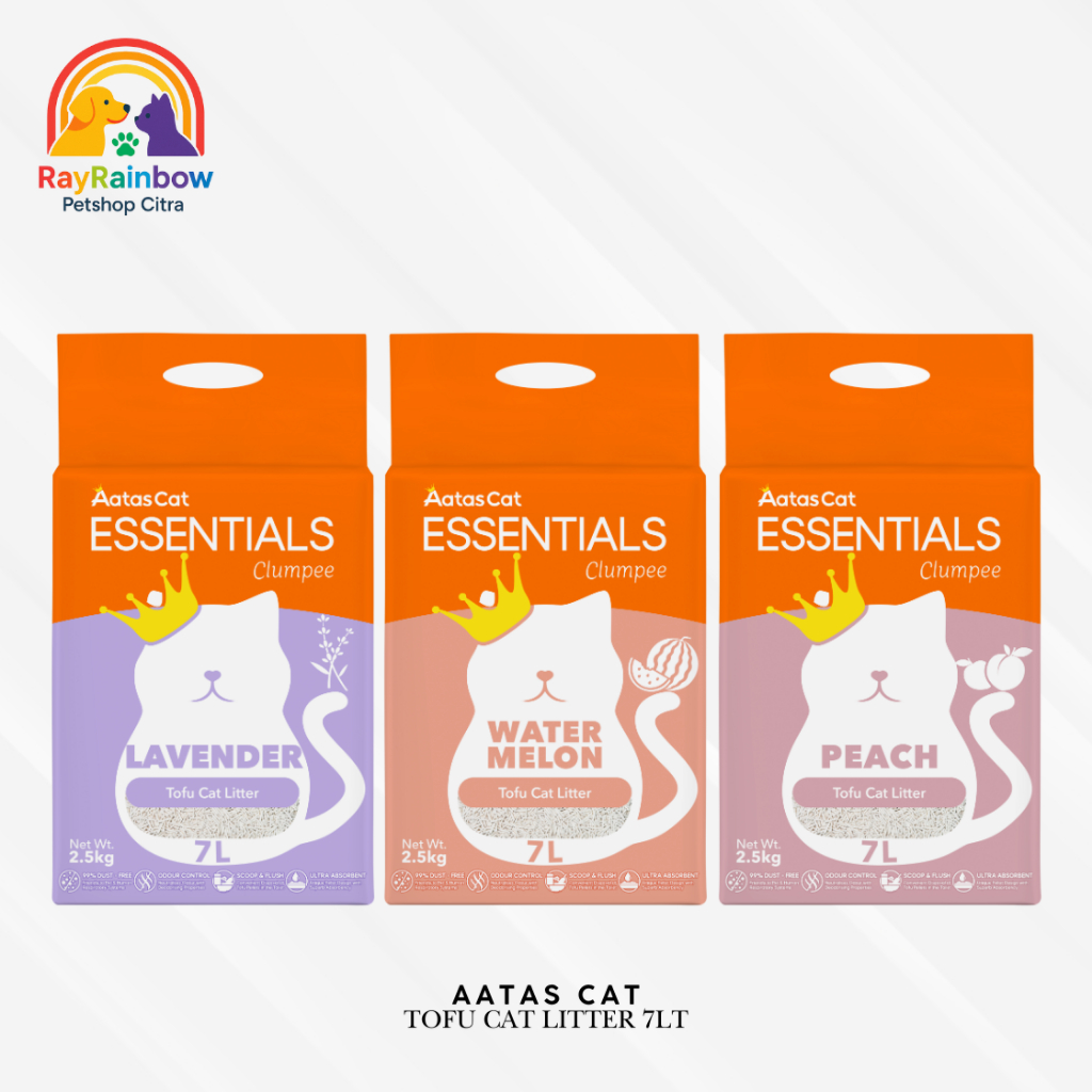 AATAS Cat Essentials Clumpee 7L - Pasir Kucing Tofu Wangi Gumpal Soya AATAS 7 LT