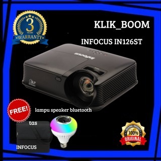 InFocus IN126ST Proyektor Short Throw 3000 ANSI Lumen Hitam