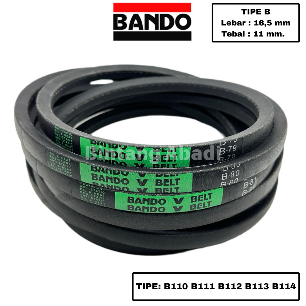 V-Belt Bando B110 B111 B112 B113 B114 / Vanbelt Fanbelt Bando / Tali Kipas Bando Green Seal