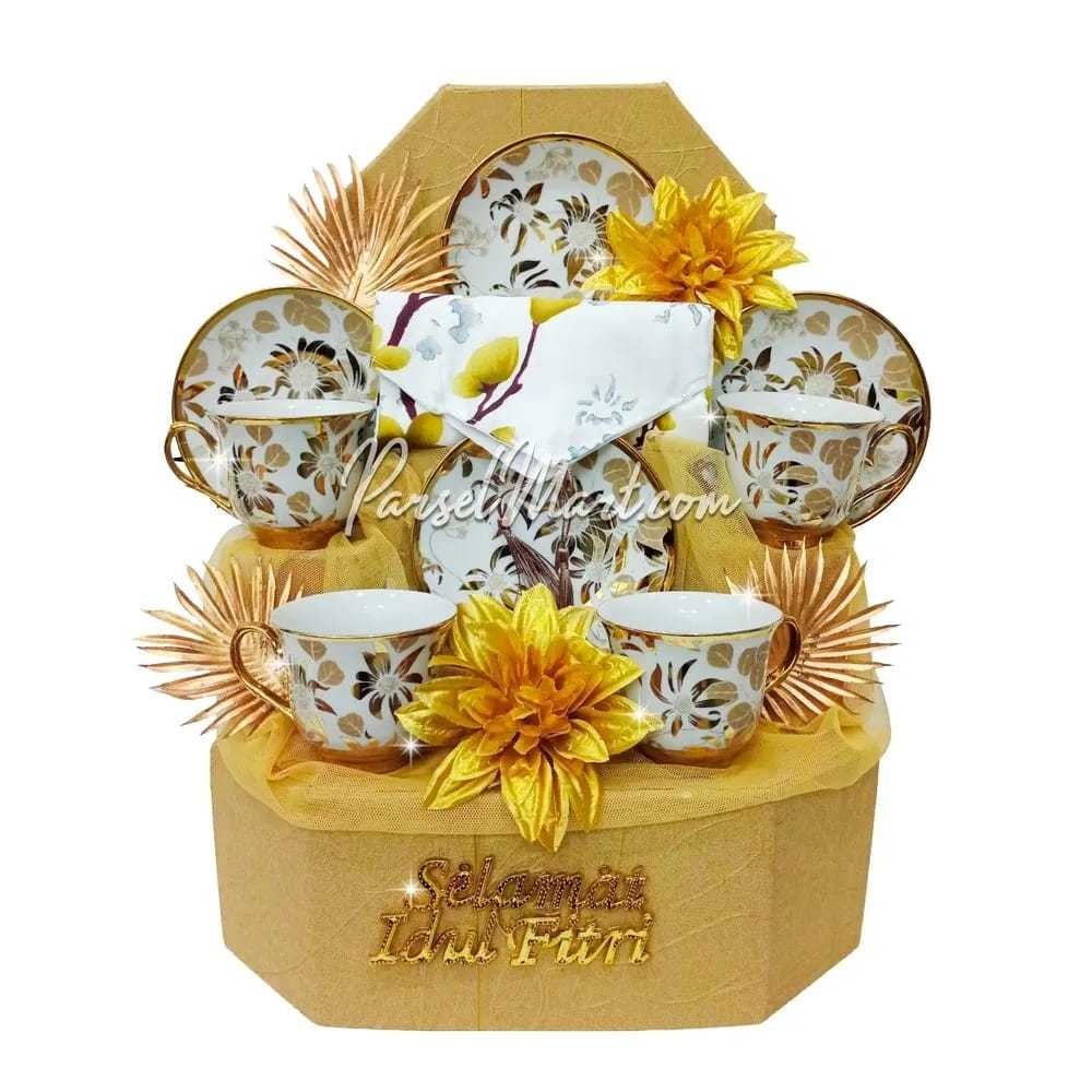 Parsel Lebaran Tea Set - Hampers Lebaran - Hampers Tea Set Keramik Premium - Parcel Lebaran Cantik –