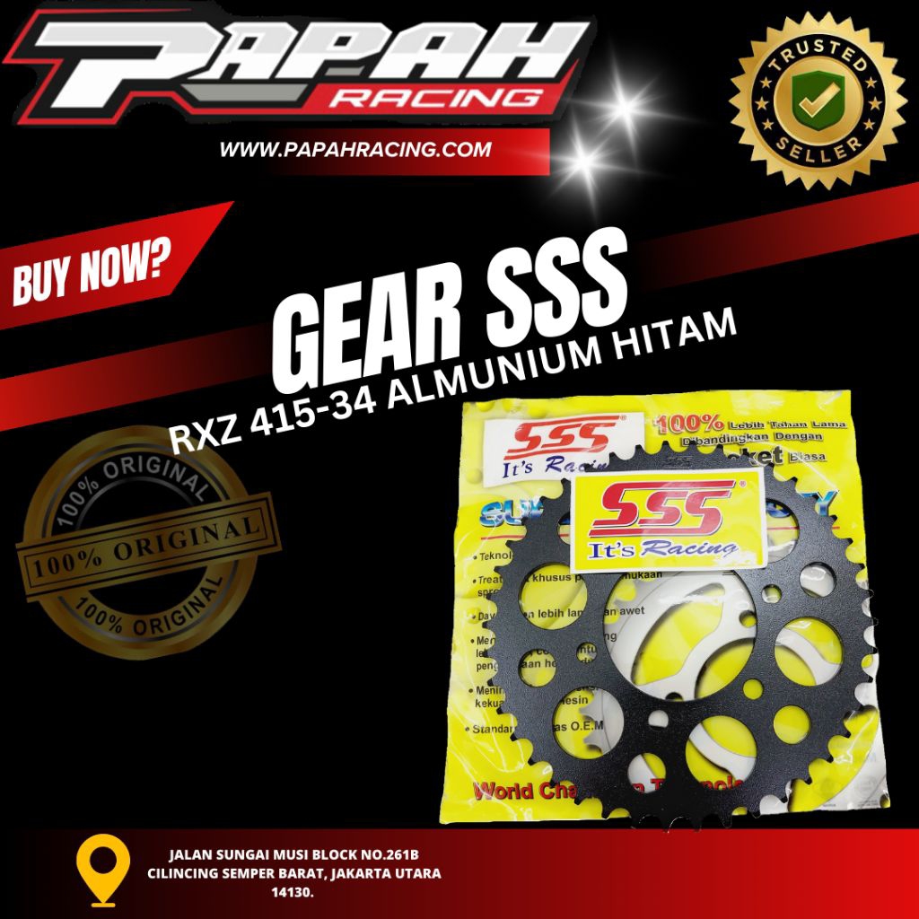 GEAR SSS RXZ 415-34 ALMUNIUM HITAM