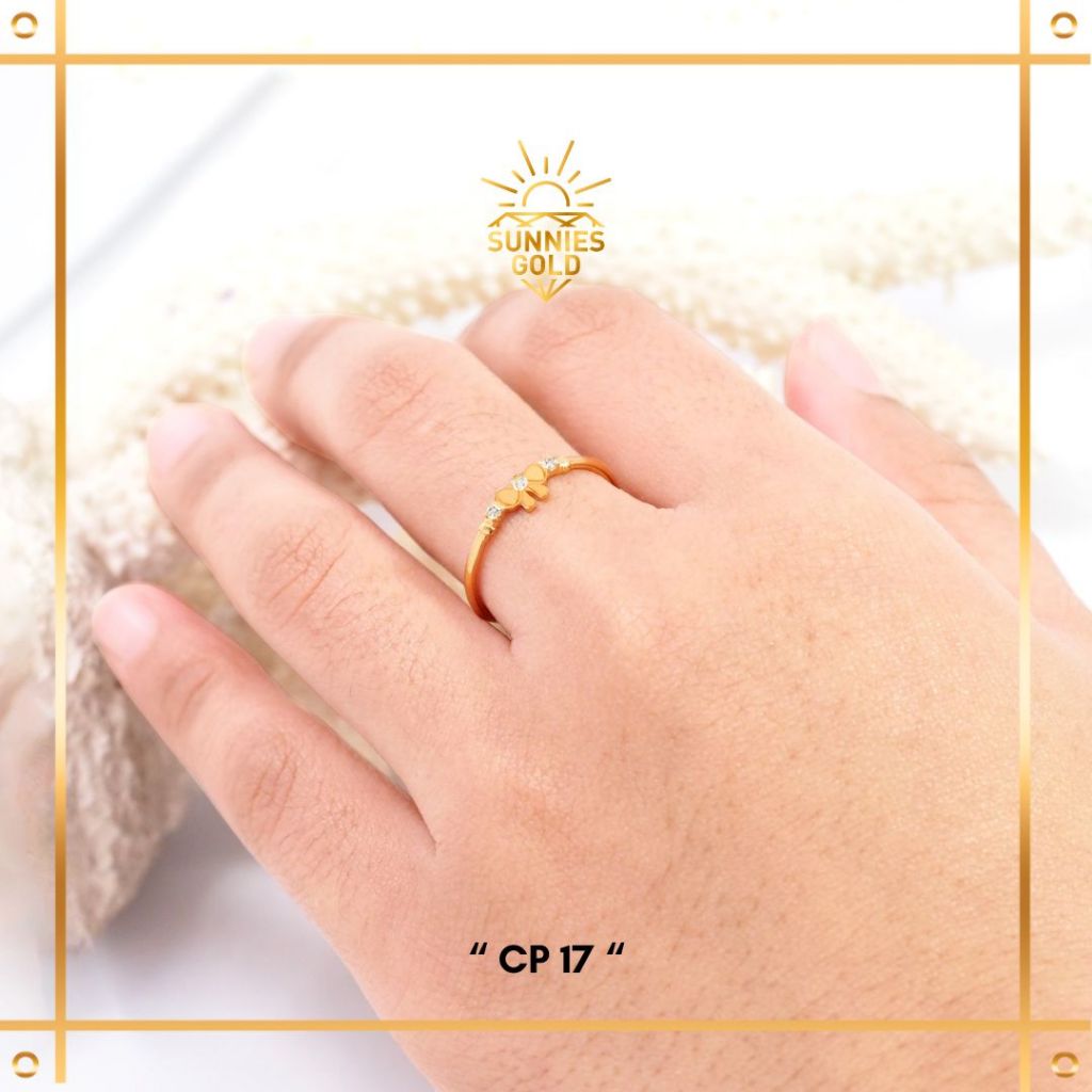 CINCIN EMAS WANITA PITA GEMAS KADAR 6K CINCIN TERBARU PITA EMAS ASLI SUNNIES GOLD - CP 17