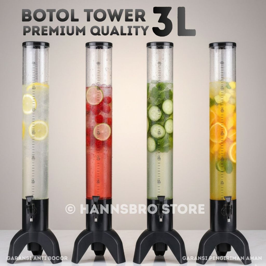BERGARANSI Botol Tower 3 Liter Berkualitas Premium Garansi 1 Bulan Botol Tower Kafe Bar Resto Pub Ad