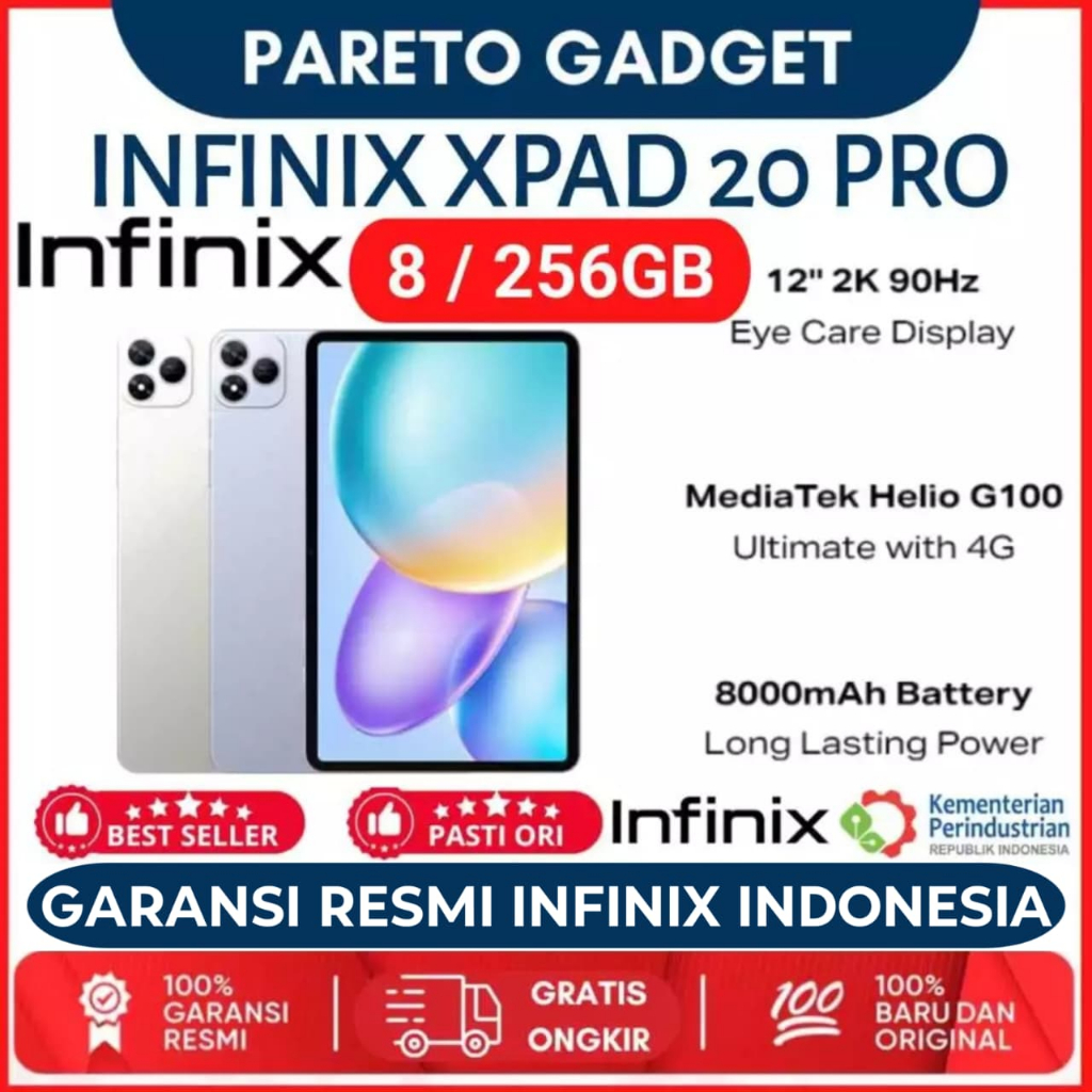 Infinix XPAD 20 Pro 8/256GB - Mediatek G100 Ultimate - 12" 2K 90Hz - 8000 mAh - 4G LTE