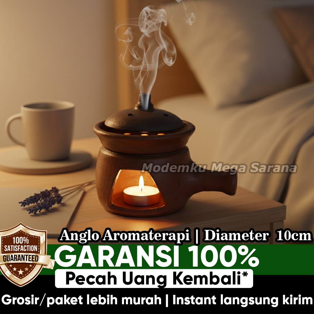 Anglo Gerabah Aromaterapi Dupa Ratus Menyan Bukhur – Tungku Bakar Tanah Liat Asli Tradisional
