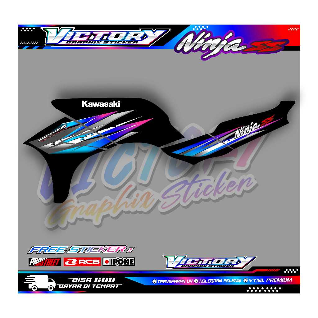 STRIPING VARIASI MOTOR KAWASAKI NINJA SS / STICKER LISMOTOR KAWASAKI NINJA SS