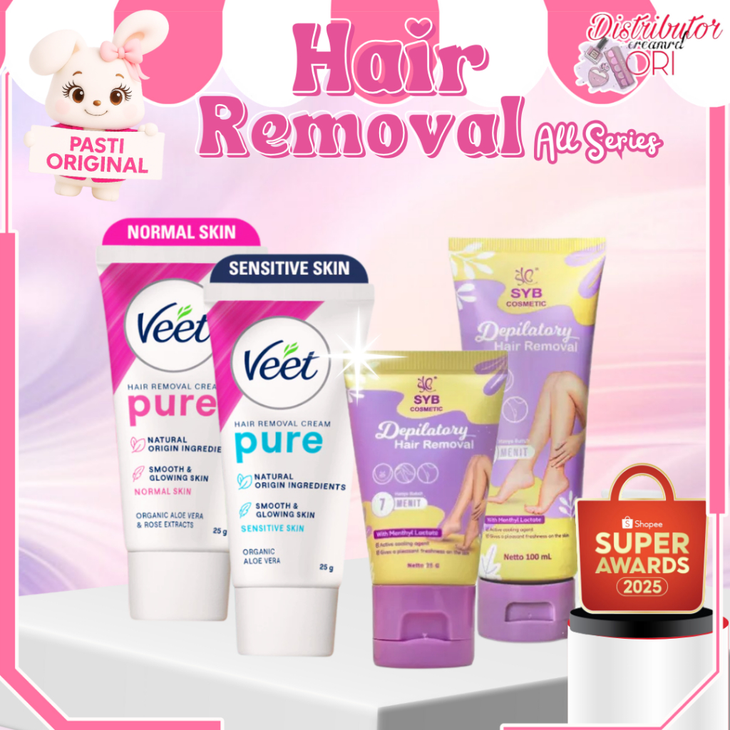SYB DEPILATORY HAIR REMOVAL 25 gr -VETT -All Series  PEMBERSIH BULU TANPA RASA SAKIT