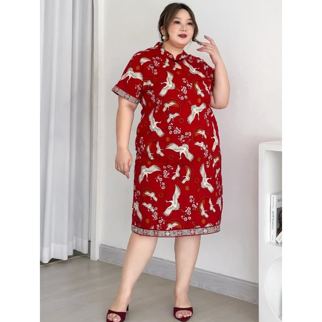 JYIN DRESS IMLEK JUMBO DRESS IMLEK BIGSIZE DRESS CNY JUMBO DRESS CNY BIGSIZE CHEONGSAM JUMBO CHEONGS