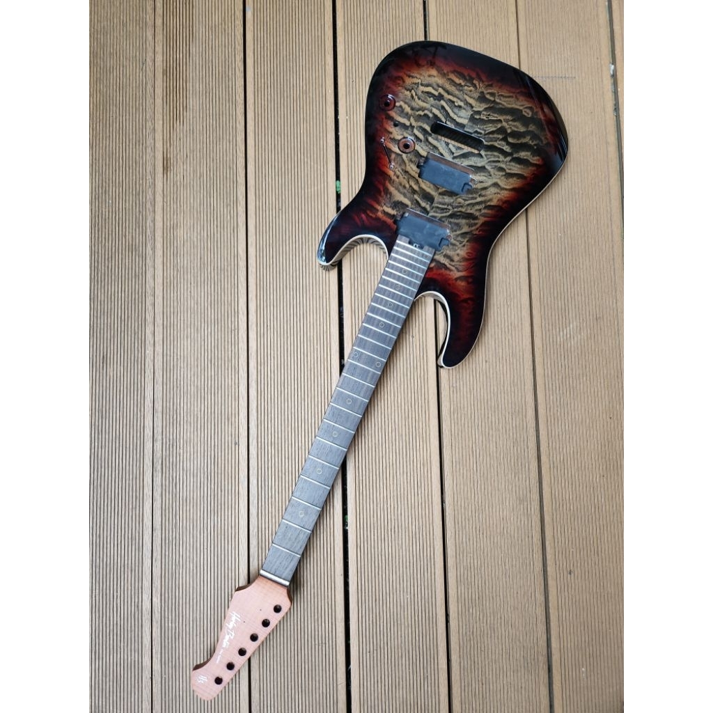 Body Neck Gitar Harley Benton Pro Series Quilted Maple Body Roasted Maple Neck