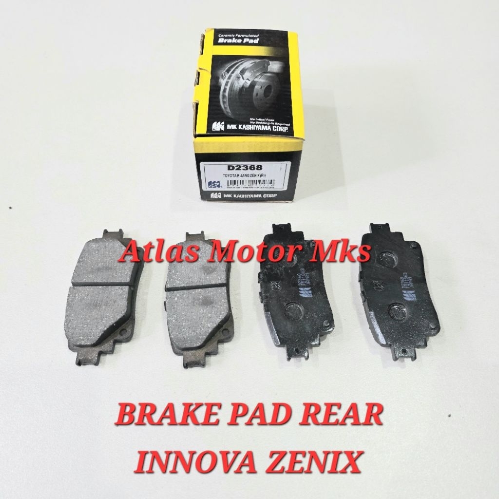 [1SET][MK] BRAKE PAD KAMPAS CAKRAM BELAKANG TOYOTA INNOVA ZENIX - MK KASHIYAMA D2368 [BERKUALITAS BE