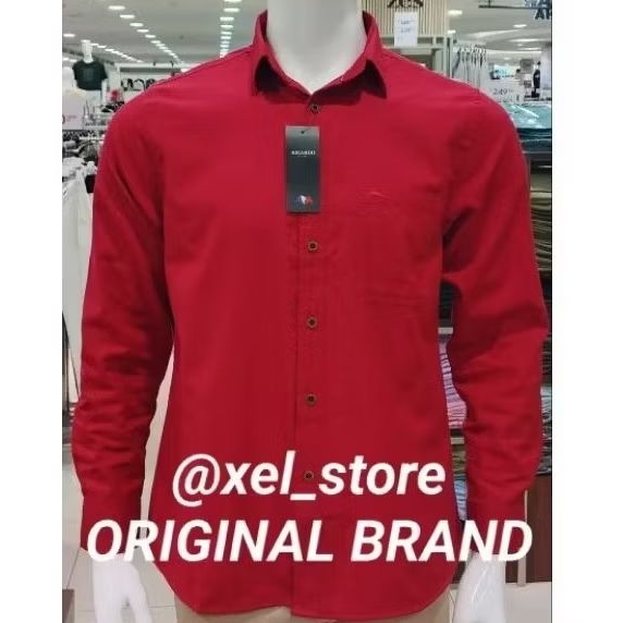 KEMEJA LENGAN PANJANG RICARDO ORIGINAL MERAH TERANG  PREMIUM