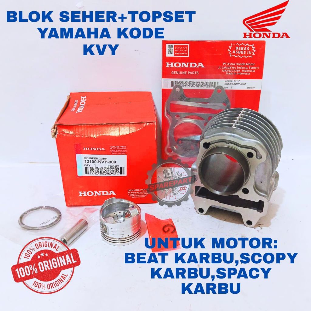 BLOK SEHER[TOPSET] ORIGINAL HONDA KODE  KVY BEAT, BLOK SEHER ORIGINAL BEAT KARBU, BLOK SEHER SCOPY K