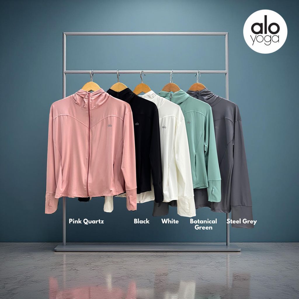 Jaket Olahraga pria wanita anti UV ALO SPORT JAKET HOODIE OLAHRAGA YOGA UV PROTECTION