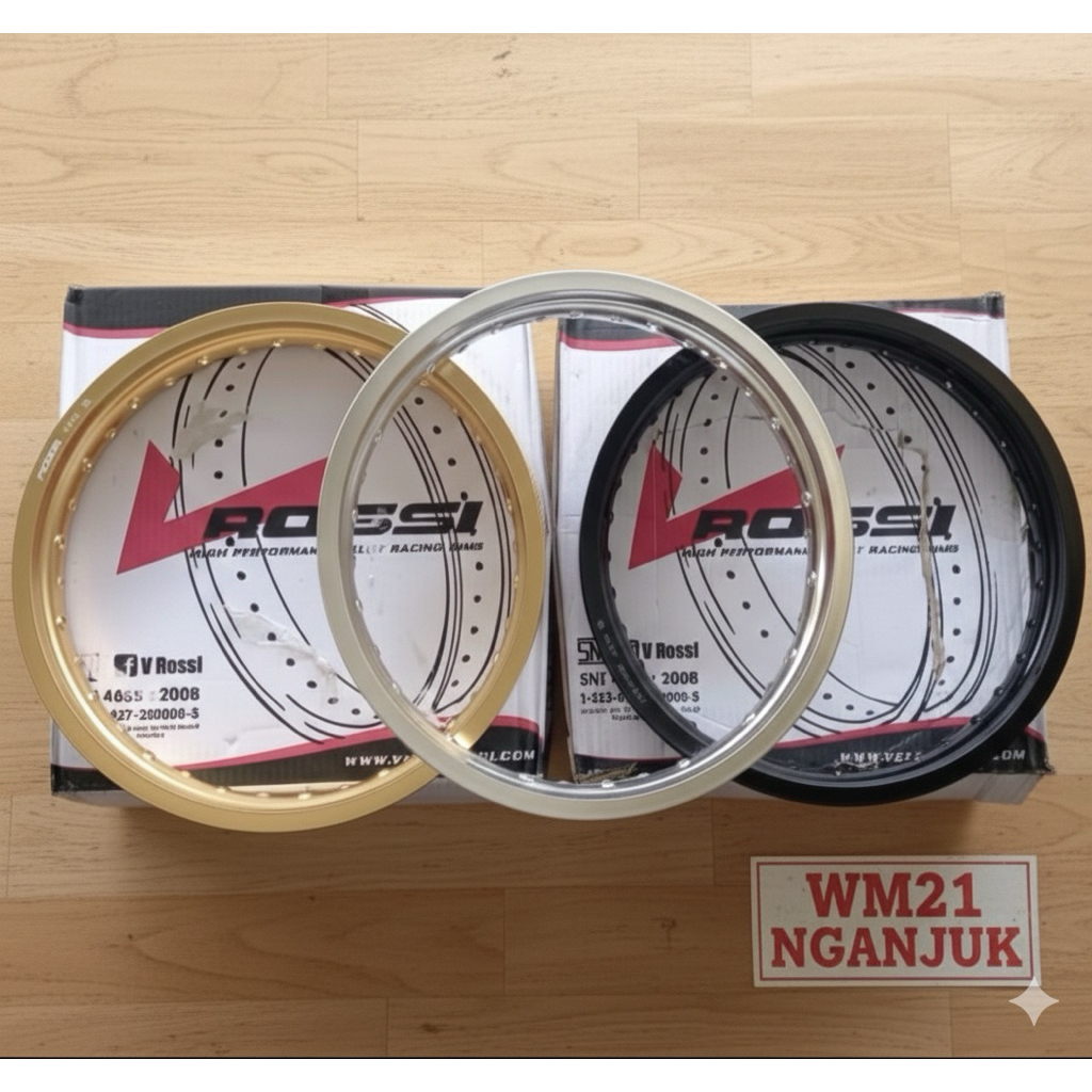 velk Rossy ring 17 gold black silver 160 185 215 pelk lingkaran roda rosi vrossi Rossi rosy