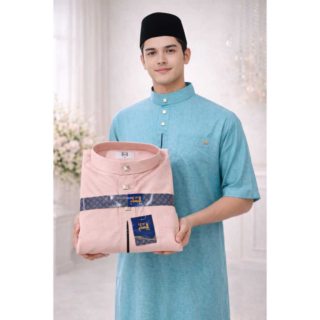 Jubah Saudi Import Lengan Pendek Bahan Katun Adem Halus#Jubah Import#Jubah Pria#Gamis Shalat Pria#Ju