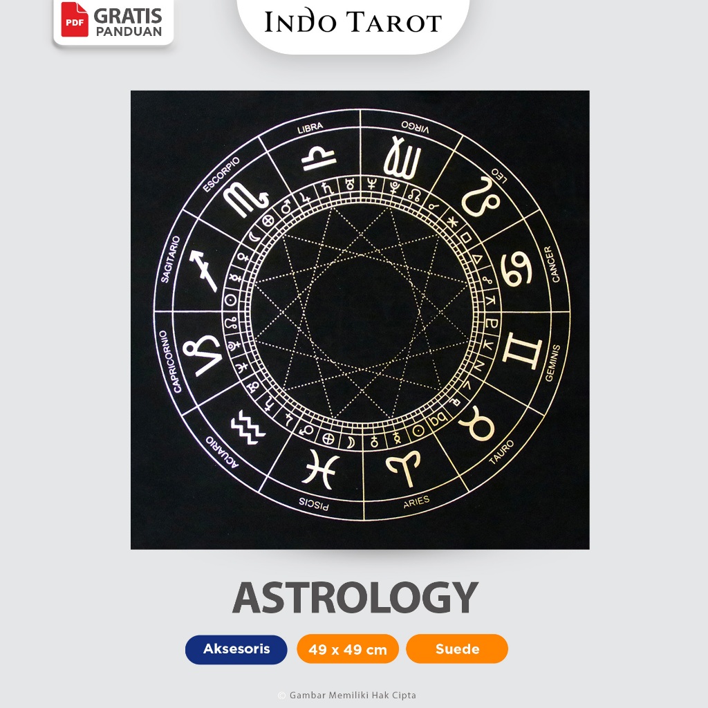 Tarot Oracle Tablecloth Astrology - Alas Kartu Tarot Oracle Premium  - Indo Tarot
