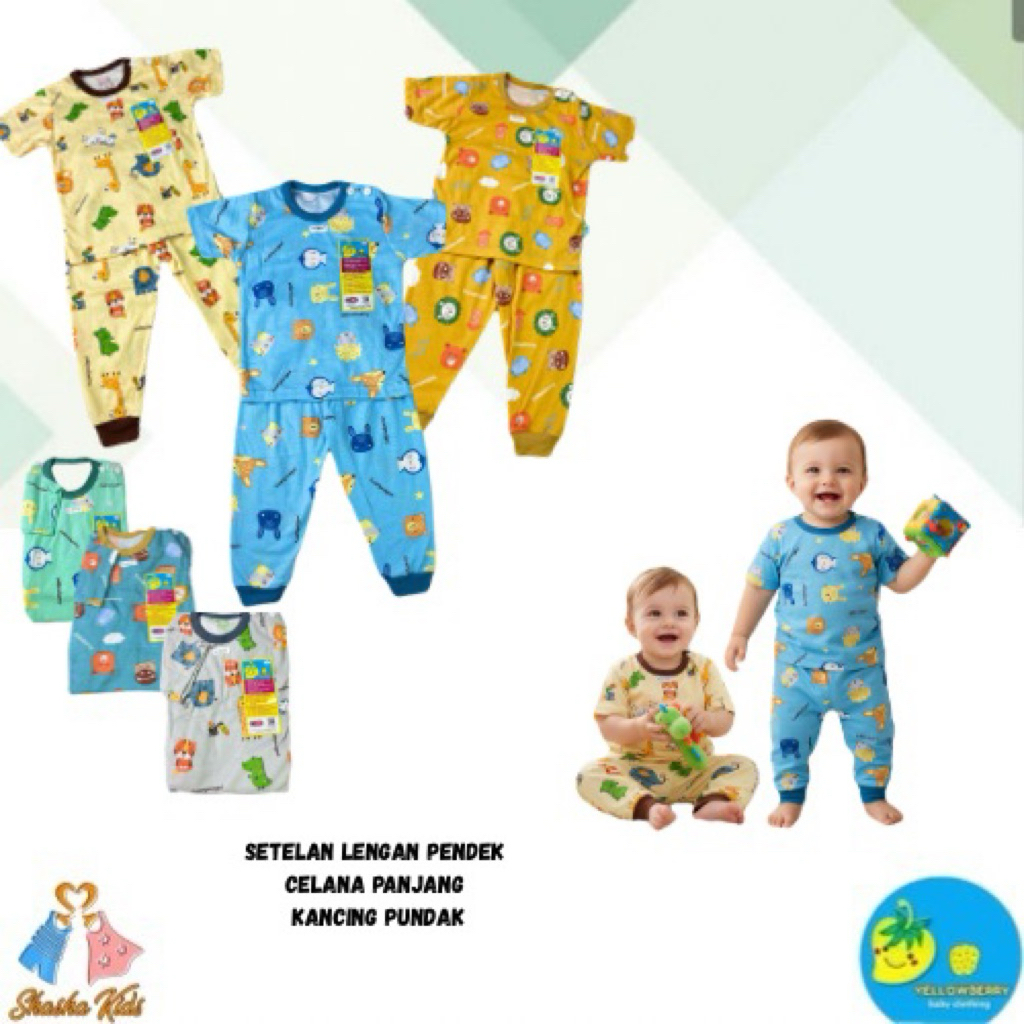 [ YB 02] Setelan bayi/ setelan anak yelloberry lengan pendek celana panjang