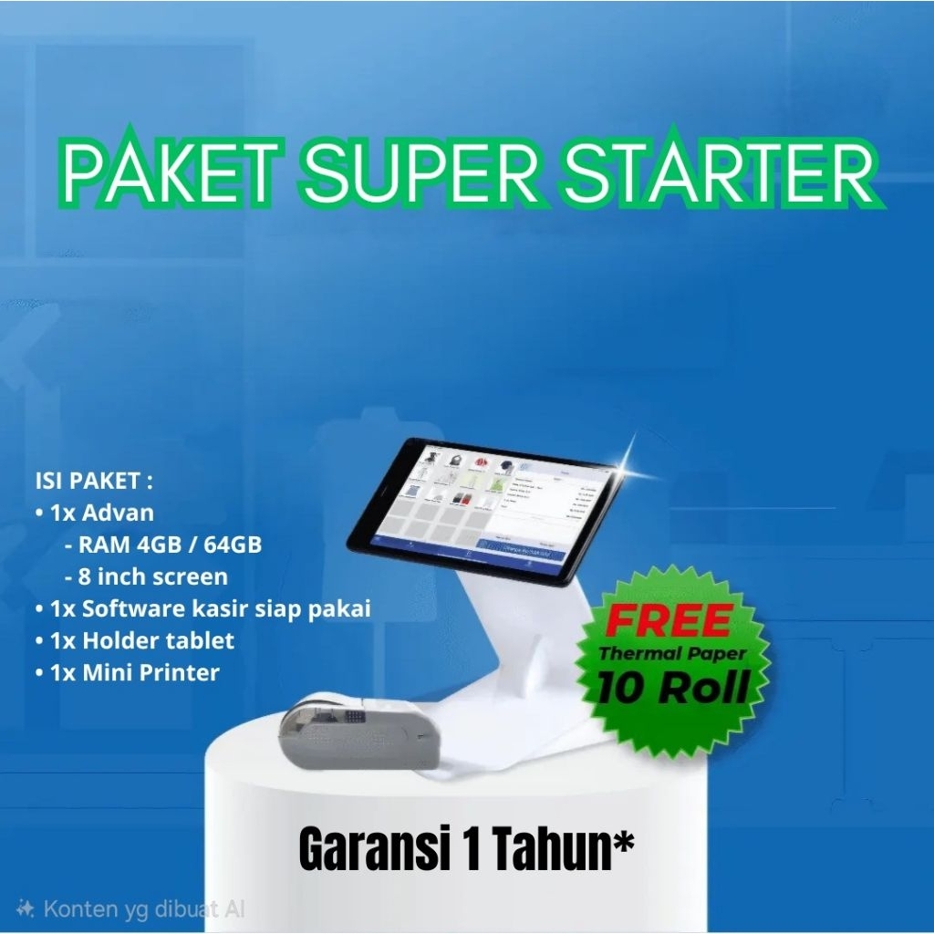 Paket Mesin Kasir Tablet Advan - POS Kasir