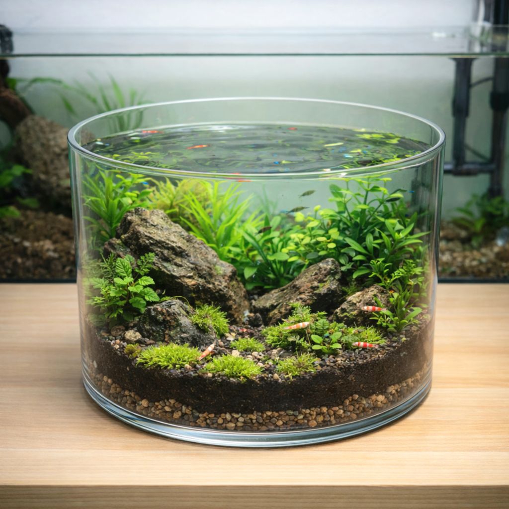 Aquarium DLX Silinder A 200 Diameter 25cm tinggi 20cm/ Terrarium DLX / DLX Aquarium 20x25cm