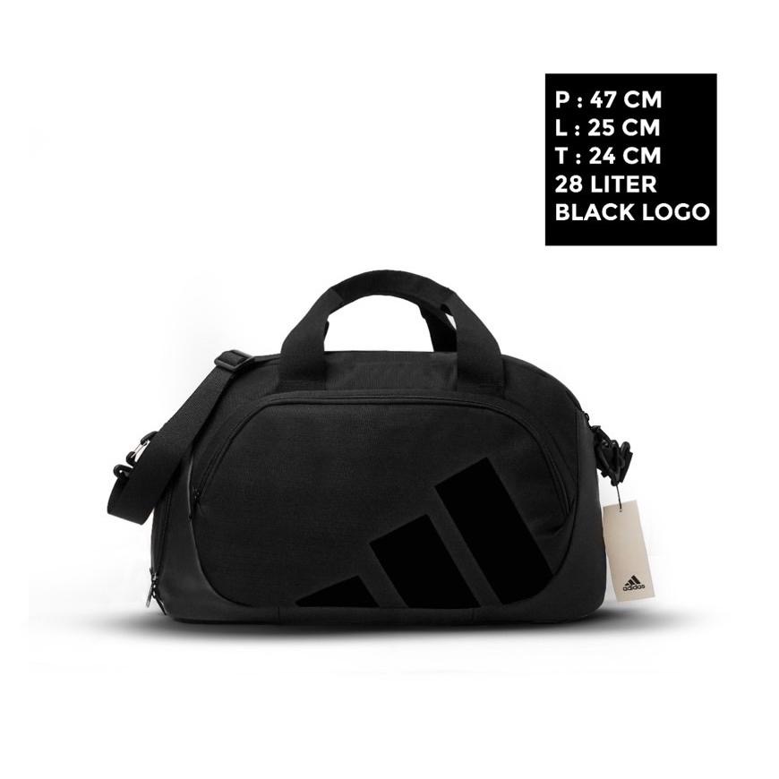 TAS DUFFLEBAG ADIDAS BASIC MODEL ORIGINAL FULL BLACK BAGS / TAS OLAHRAGA PRIA WANITA / TAS OLAHRAGA 